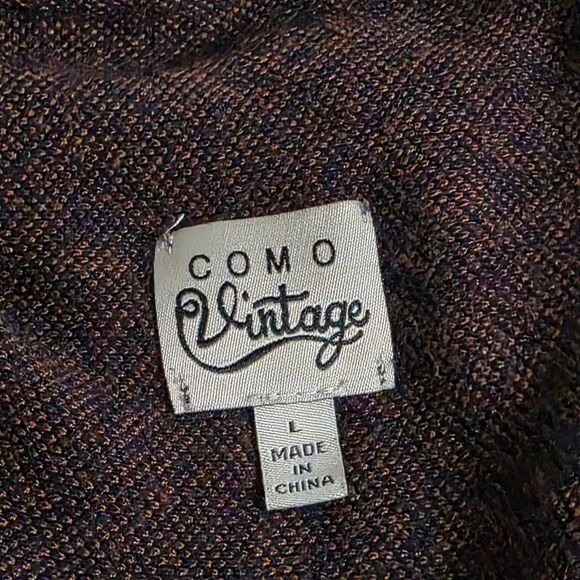 Como Vintage Open Front Aztec Knit Vest L - Picture 5 of 7